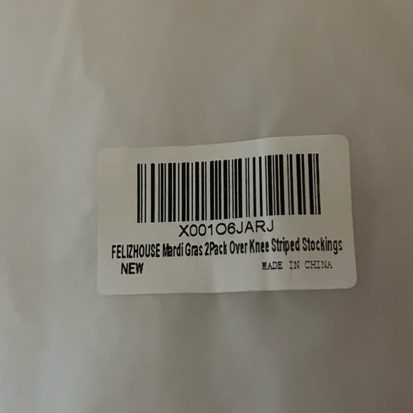 NWT Felizhouse Mardi Graus 2 Pc BundleOver Knee Striped Stockings - Picture 5 of 5